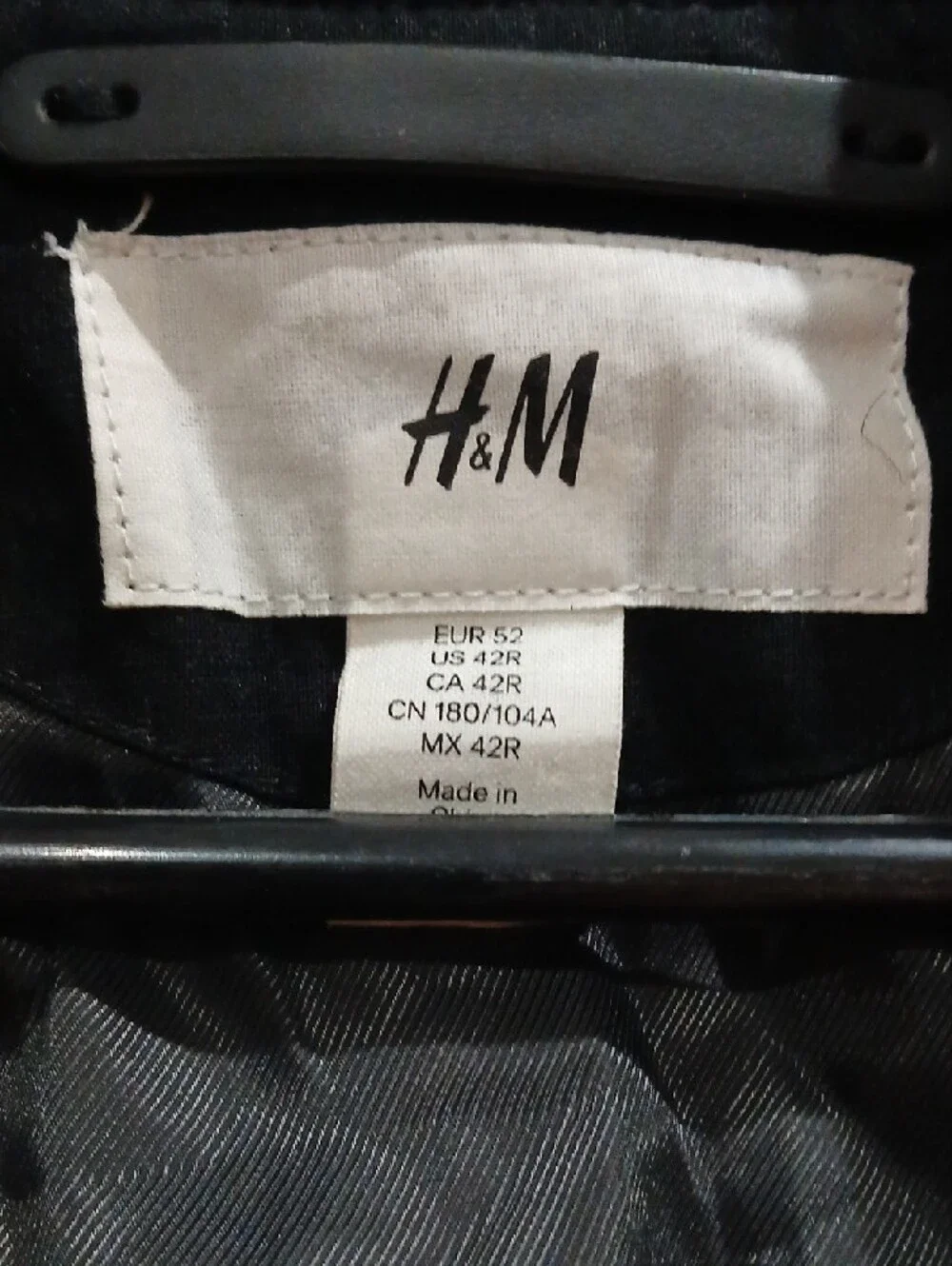 H&M Men's Black Bomber Jacket with Silver Zippers